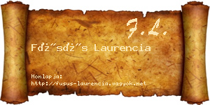 Füsüs Laurencia névjegykártya